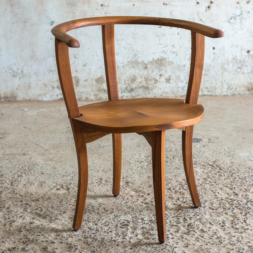 Contoured Hardwood Curved Dining Chair